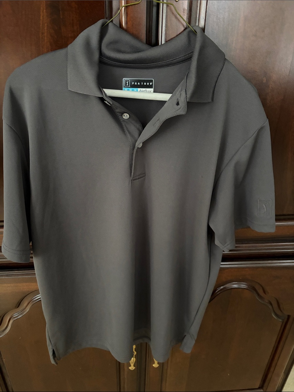 PGA Tour Men's Short Sleeve Polo — Charcoal Gray